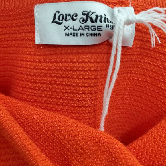 Love Knits NYC Junior's Bright Orange Crossed‎ Boho Cropped Festival Top NWT XL - Picture 3 of 4